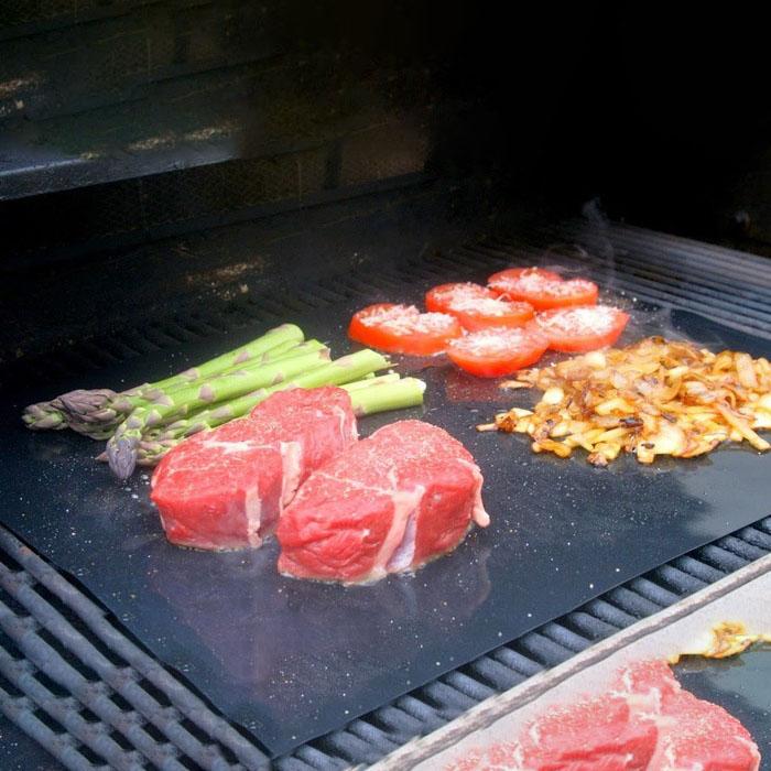 Frendorf | 2er-Pack: BBQ wiederverwendbare antihaftbeschichtete hitzebeständige Grillmatten