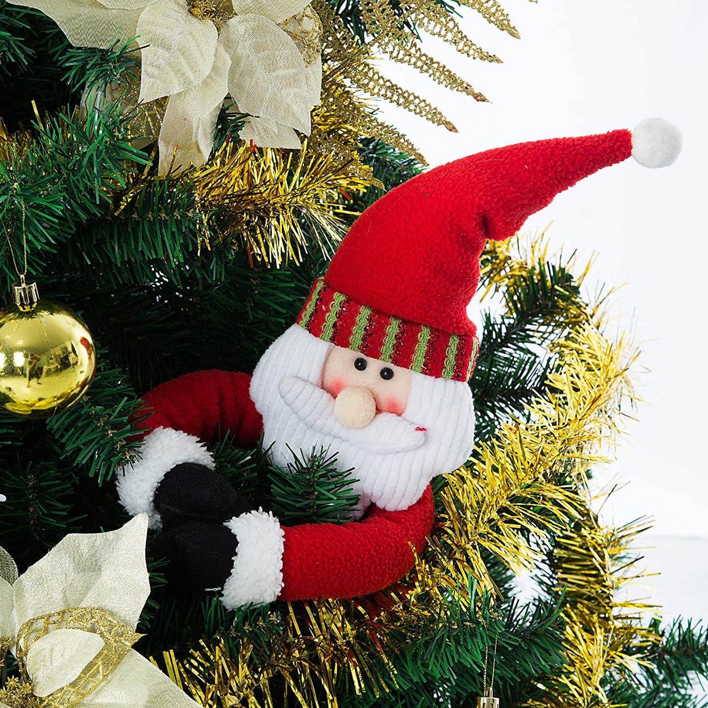Frendorf | 2-Pack: Weihnachtsvorhang Schnalle Puppe Santa & Schneemann