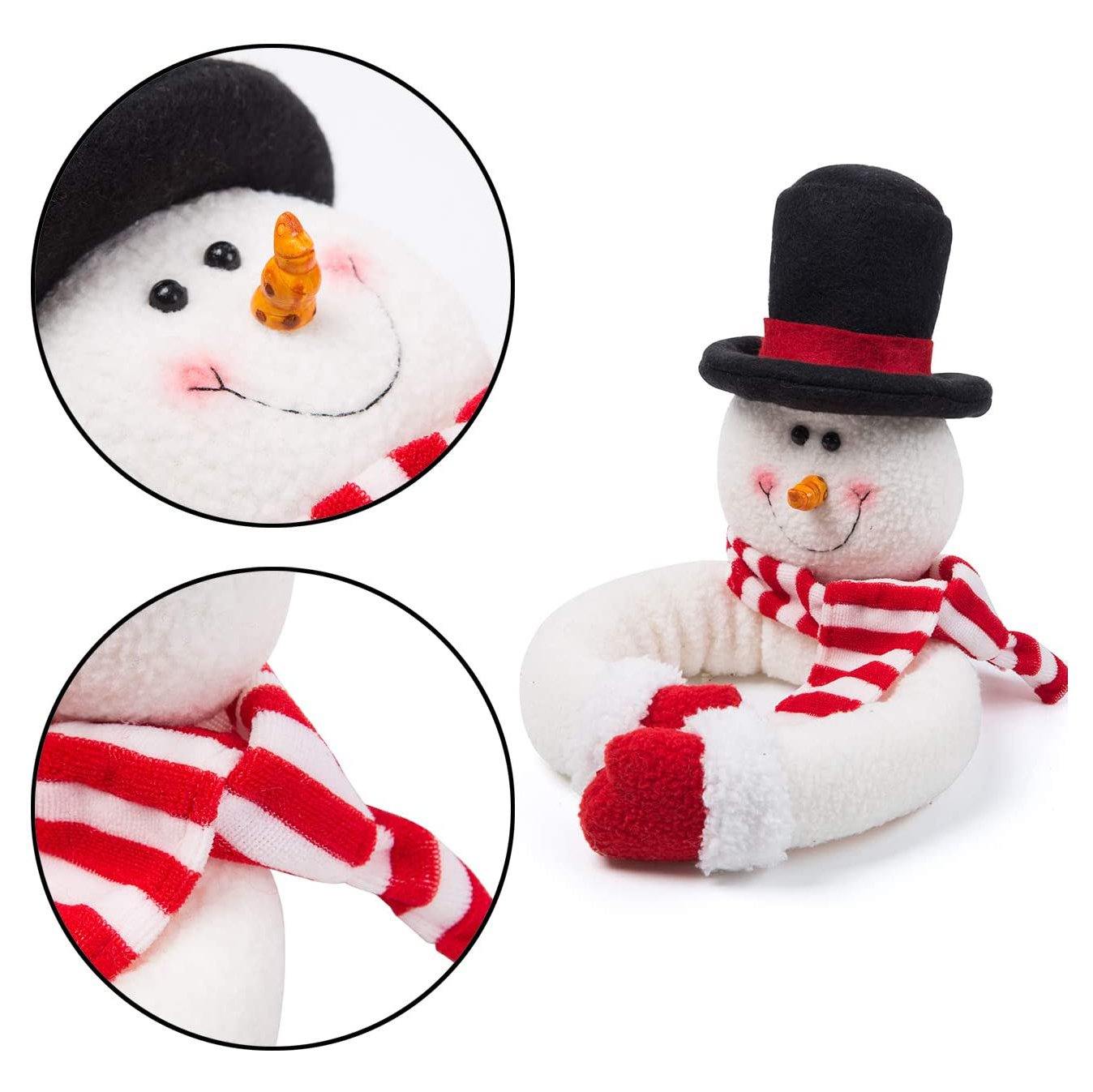 Frendorf | 2-Pack: Weihnachtsvorhang Schnalle Puppe Santa & Schneemann