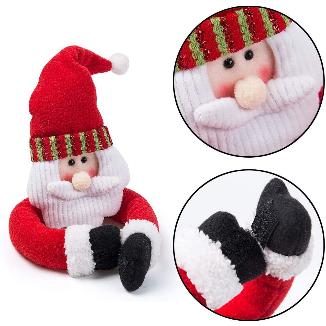 Frendorf | 2-Pack: Weihnachtsvorhang Schnalle Puppe Santa & Schneemann