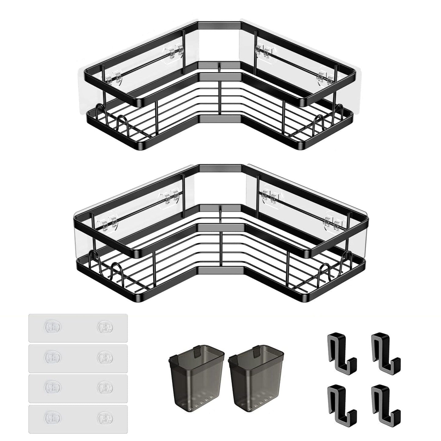 Frendorf | 2-Pack: Eck-Duschregal Kein Bohren Klebe-Duschorganisator