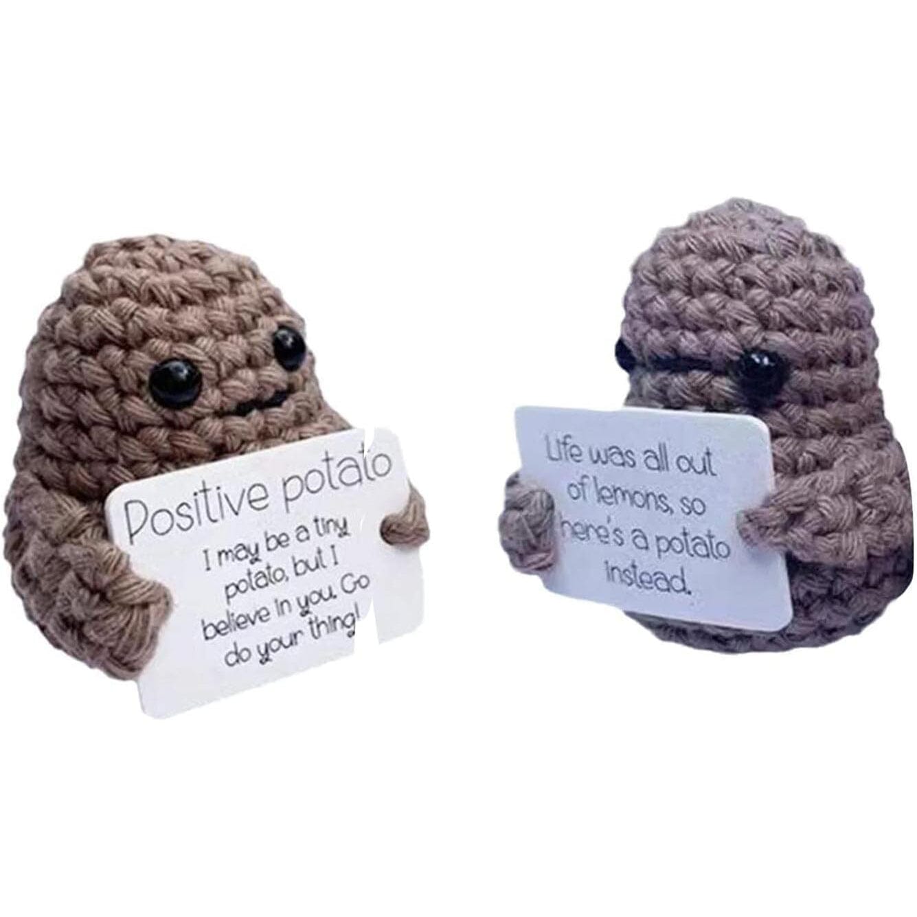 Frendorf | 2-Pack: Lustige Positive Kartoffel Süße Wollstrickpuppe