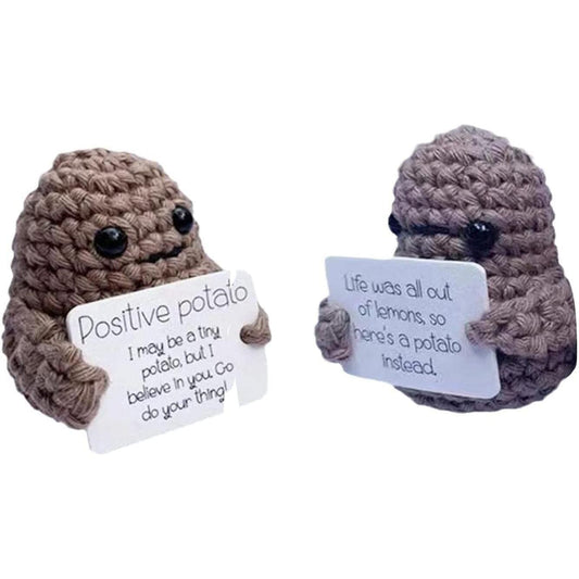 Frendorf | 2-Pack: Lustige Positive Kartoffel Süße Wollstrickpuppe