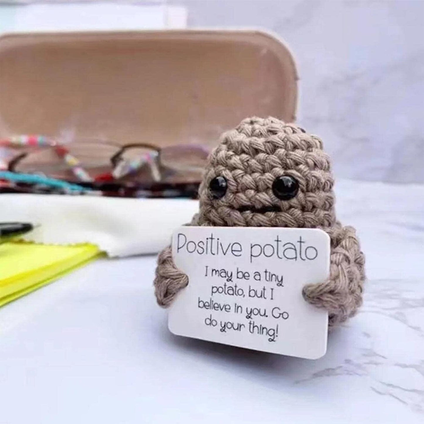 Frendorf | 2-Pack: Lustige Positive Kartoffel Süße Wollstrickpuppe