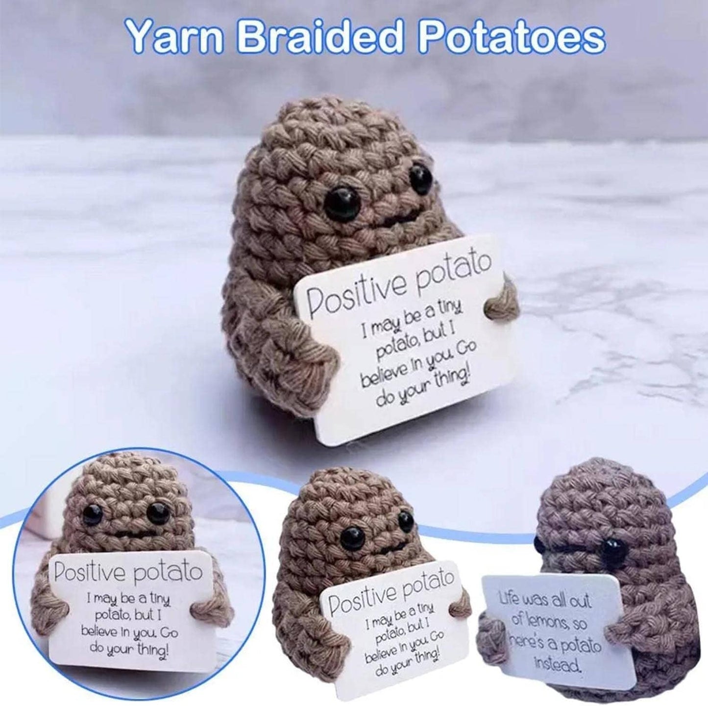Frendorf | 2-Pack: Lustige Positive Kartoffel Süße Wollstrickpuppe