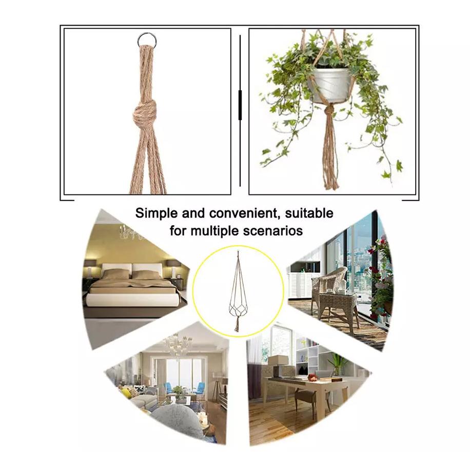 Frendorf | 2er-Pack: Indoor Outdoor Hängender Topf Seilnetz Makramee Pflanzenhänger