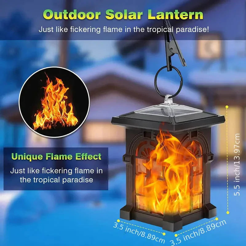 Frendorf | 2er-Pack: IP65 Wasserdichte Solar-Außenlichter mit Flackerflamme