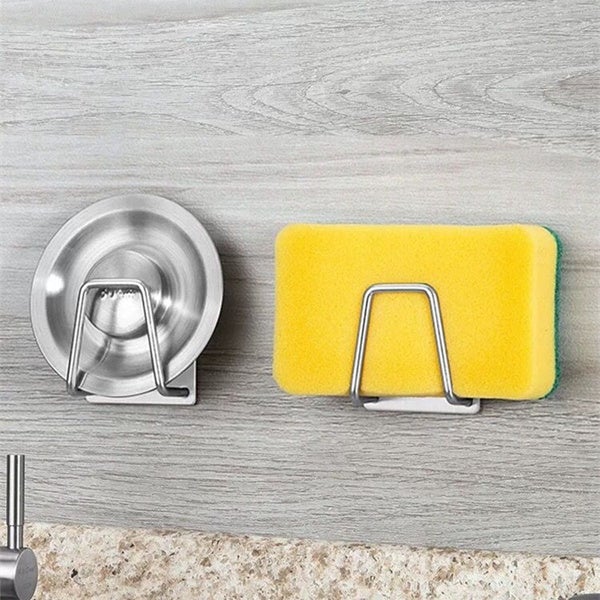 Frendorf | 2er-Pack: Küchen Edelstahl Spüle Schwamm Halter