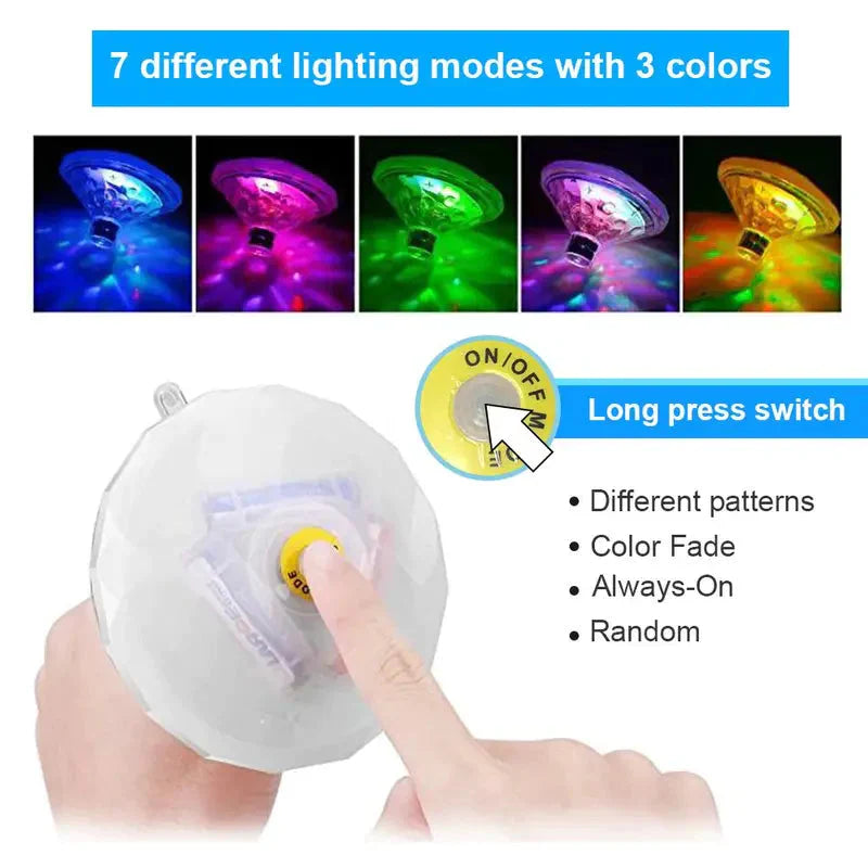 Frendorf | 2er-Pack: LED Farbwechselnde Schwimmende Poollichter mit 8 Beleuchtungsmodi