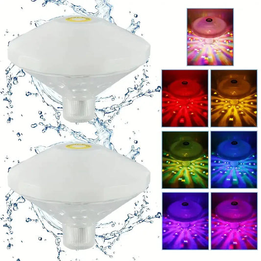 Frendorf | 2er-Pack: LED Farbwechselnde Schwimmende Poollichter mit 8 Beleuchtungsmodi