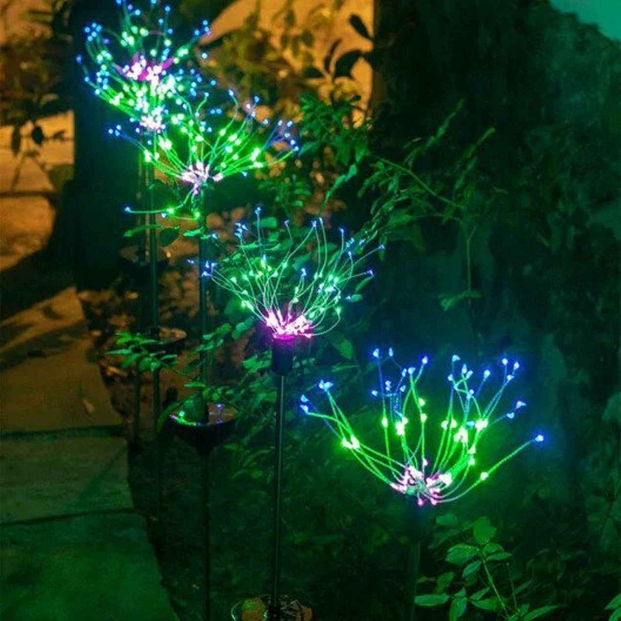 Frendorf | 2er-Pack: LED Solar Feuerwerk Gartenlicht