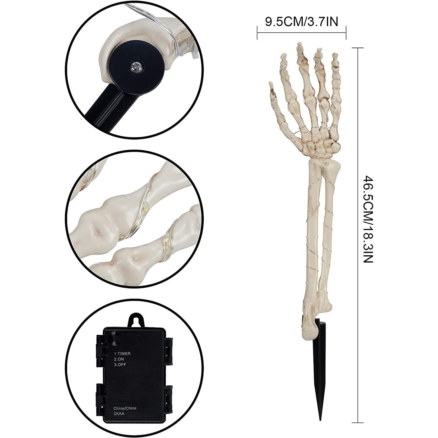 Frendorf | 2-Pack: Leuchtende Totenkopf Armspitzen