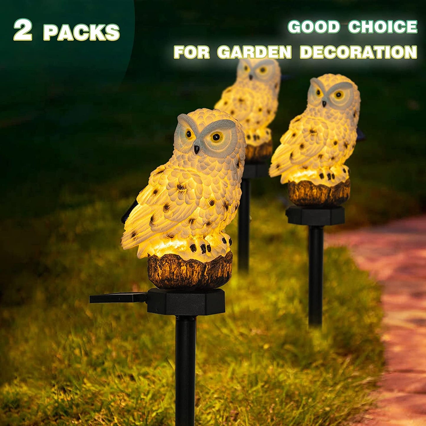 Frendorf | 2-Pack: LUMN8 Eule Figur Solar LED Lichter