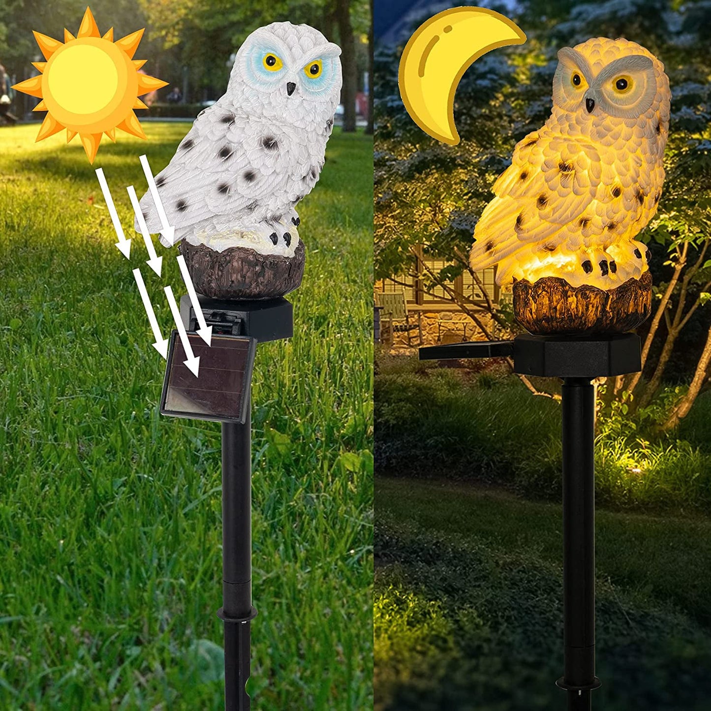 Frendorf | 2-Pack: LUMN8 Eule Figur Solar LED Lichter