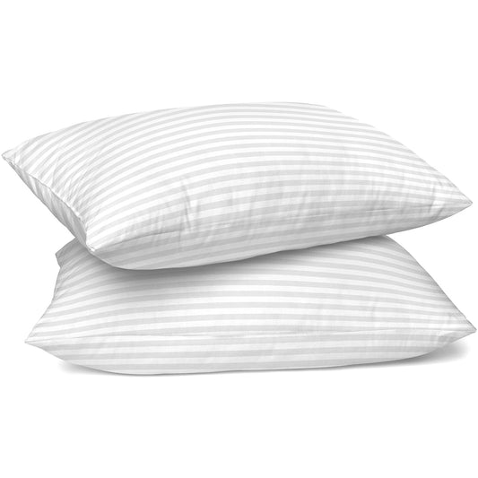 Frendorf | 2-Pack: Lux Decor Kollektion Baumwolle Streifen Kissen Plüsch Bettkissen Set