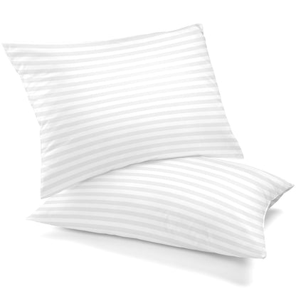 Frendorf | 2-Pack: Lux Decor Kollektion Baumwolle Streifen Kissen Plüsch Bettkissen Set