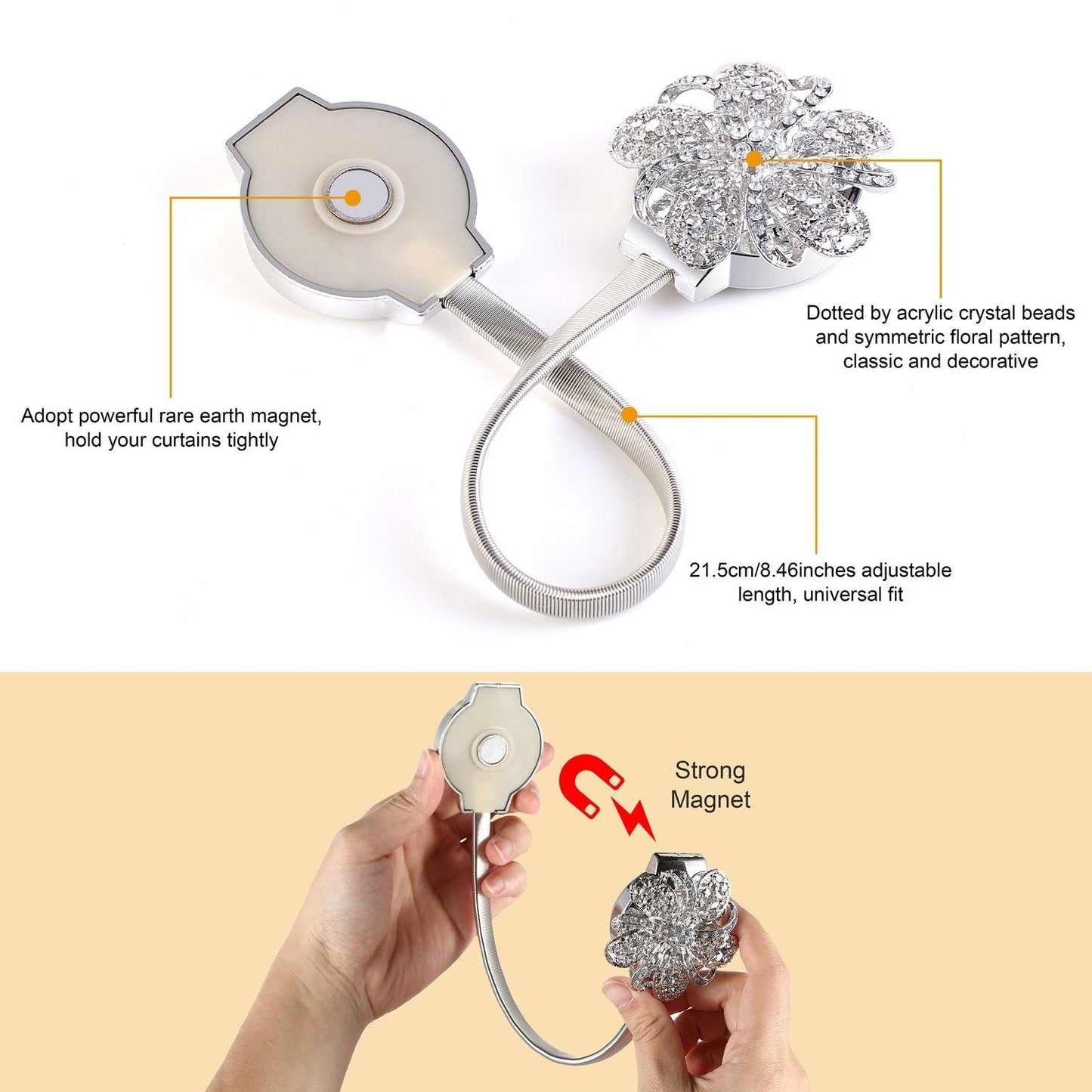 Frendorf | 2er-Pack: Magnetische Vorhangbänder