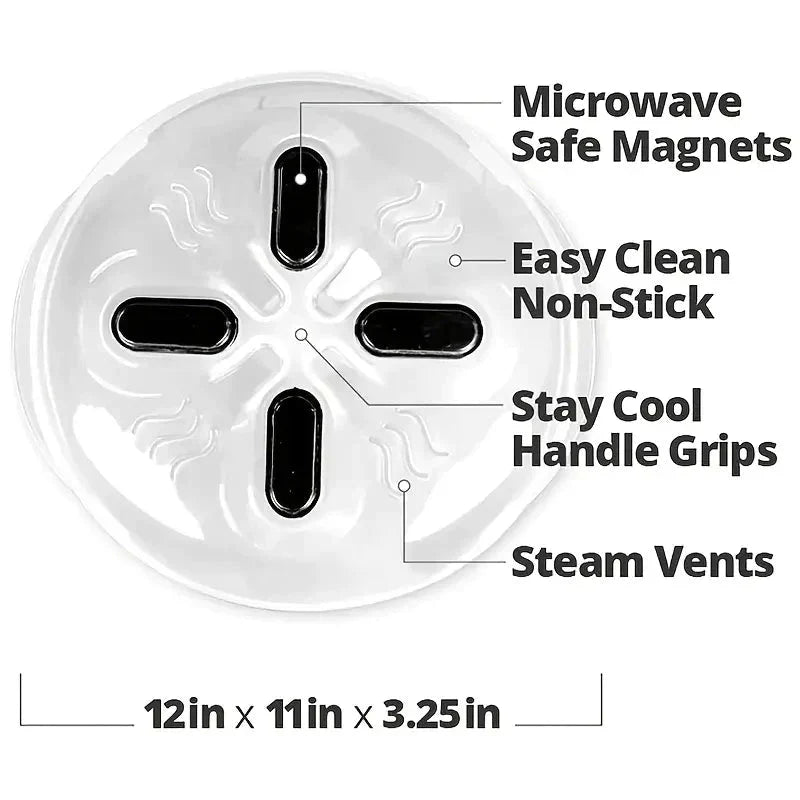 Frendorf | 2-Pack: Magnetische Mikrowellenabdeckung, BPA-frei Anti-Spritzschutz mit Dampfauslässen