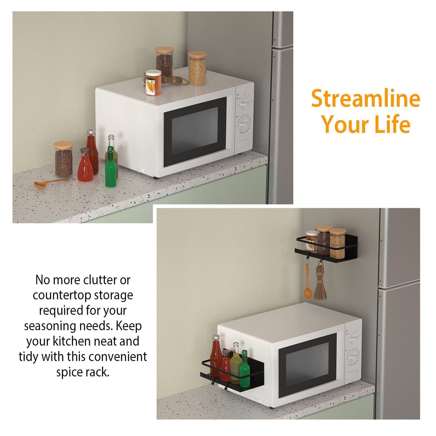 Frendorf | 2er-Pack: Magnetischer Gewürzhalter Rack Organizer