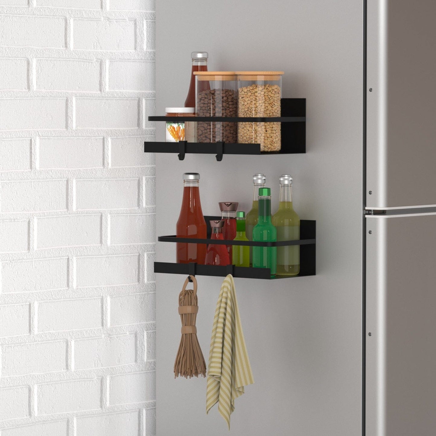 Frendorf | 2er-Pack: Magnetischer Gewürzhalter Rack Organizer