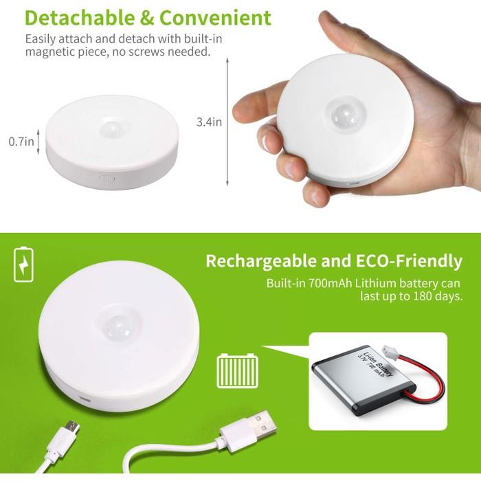Frendorf | 2er-Pack Bewegungssensorlichter Eingebaute 700mAh Batterie wiederaufladbar
