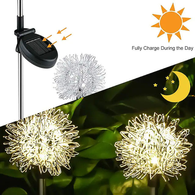 Frendorf | 2-Pack: Outdoor Solar Löwenzahn Rasenlichter