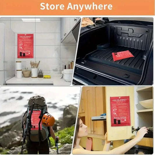 Frendorf | 2er-Pack: Premium-Fiberglas-Feuerlöschdecken - Hitzebeständig, Kompakt und Wiederverwendbar