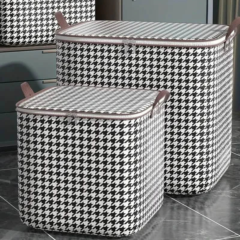 Frendorf | 2-Pack: Quilt Aufbewahrungstasche Organizer Vliesstoff Staubdicht Faltbare Kleiderschrank Platzsparende Tasche