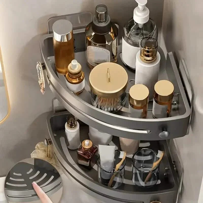 Frendorf | 2-Tier: Rostfreier Eck-Dusch-Caddy, Kleber Wandmontierte Duschregale ohne Bohren