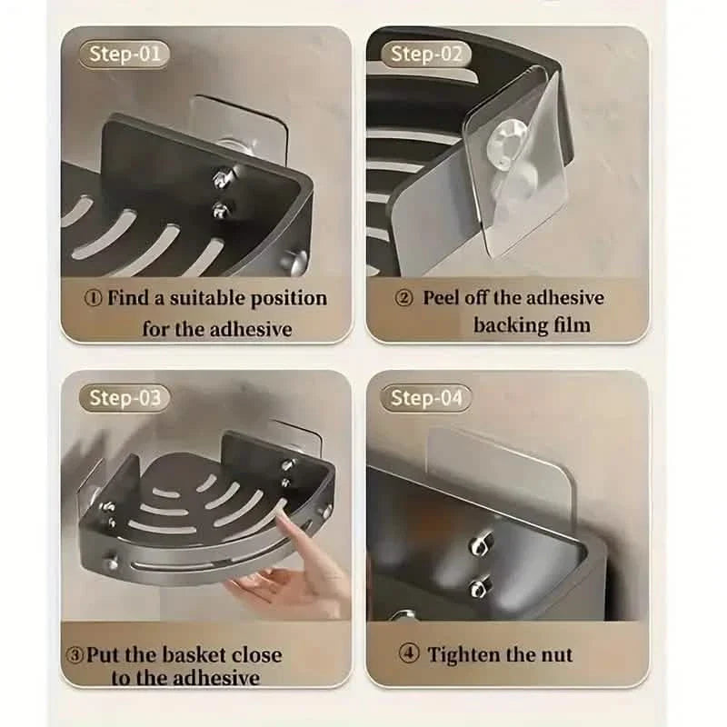 Frendorf | 2-Tier: Rostfreier Eck-Dusch-Caddy, Kleber Wandmontierte Duschregale ohne Bohren