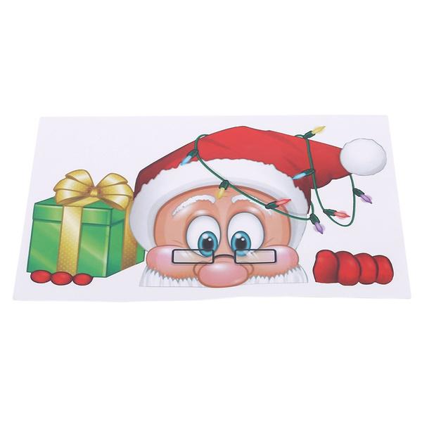 Frendorf | 2-Pack: Weihnachtsmann Elch Shop Hotel Weihnachtsfenster Doppel-Seitiger Glas Aufkleber