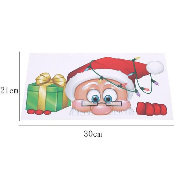 Frendorf | 2-Pack: Weihnachtsmann Elch Shop Hotel Weihnachtsfenster Doppel-Seitiger Glas Aufkleber