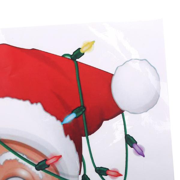 Frendorf | 2-Pack: Weihnachtsmann Elch Shop Hotel Weihnachtsfenster Doppel-Seitiger Glas Aufkleber