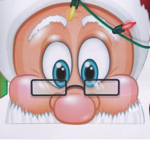 Frendorf | 2-Pack: Weihnachtsmann Elch Shop Hotel Weihnachtsfenster Doppel-Seitiger Glas Aufkleber