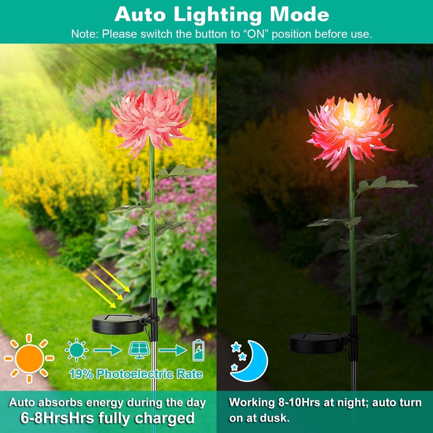 Frendorf | 2-Pack: Solar LED Chrysanthemenlichter