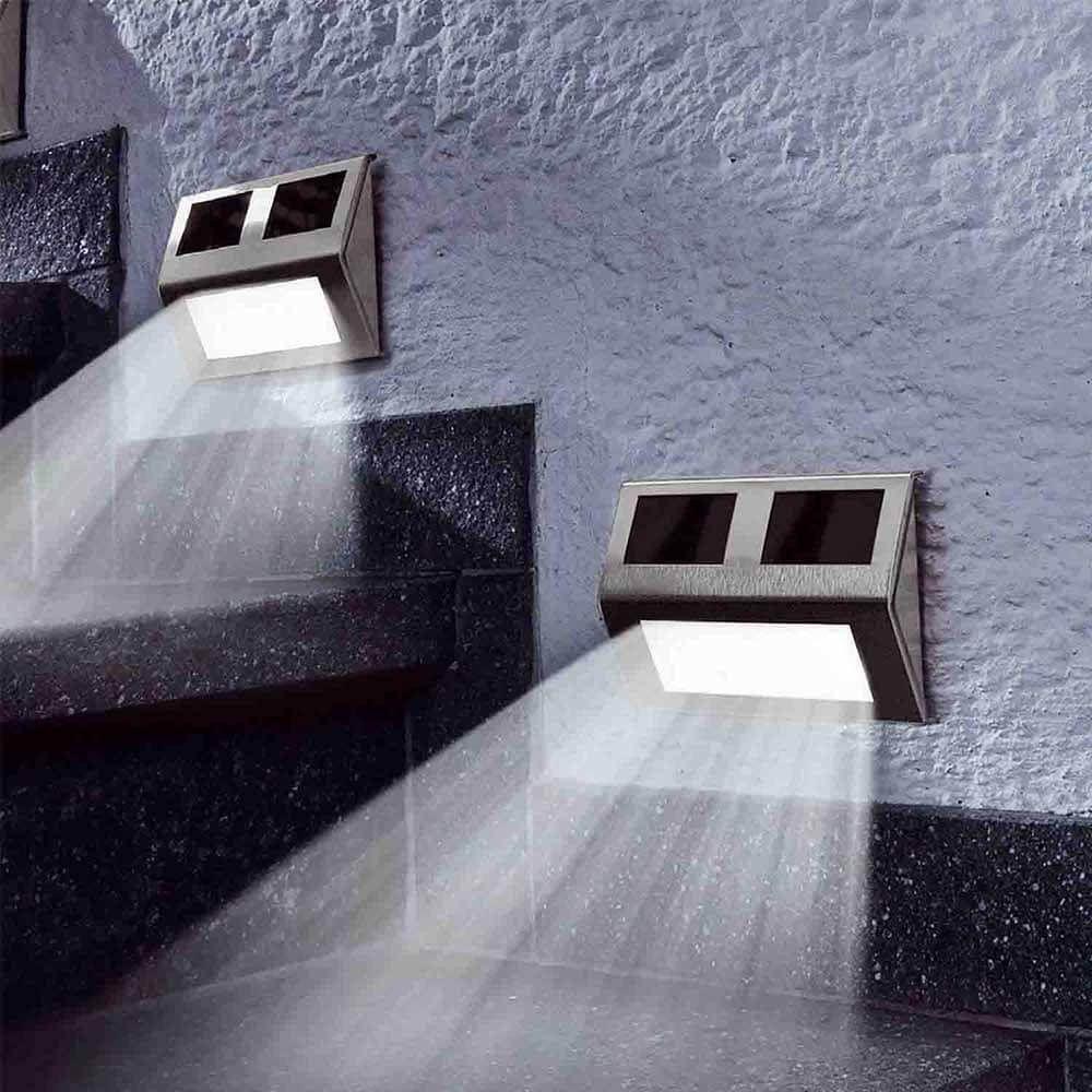 Frendorf | 2 Pack: Solarlampe 2 LEDs Wandleuchte Wasserdichte Sicherheitslampe