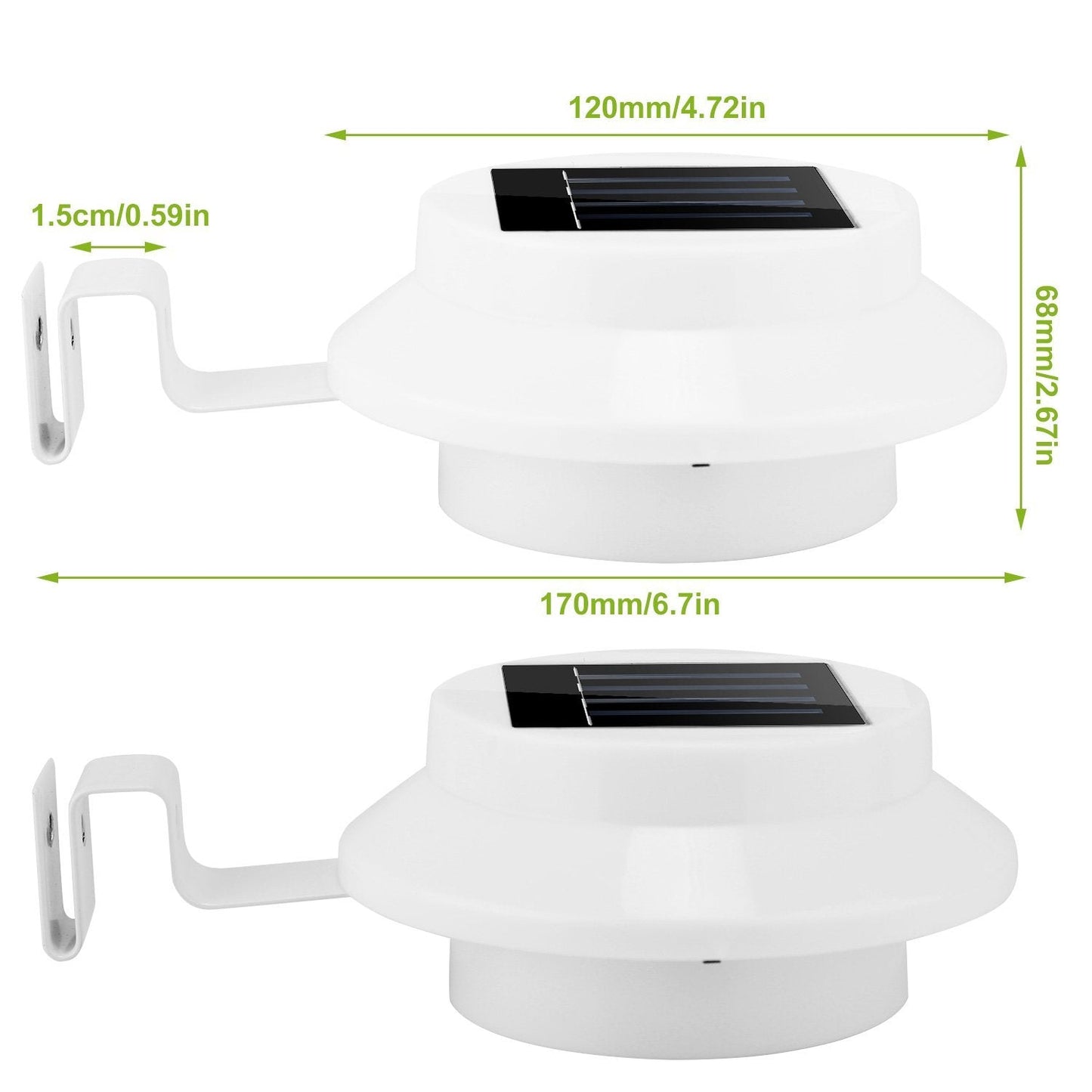 Frendorf | 2er-Pack: Solarbetriebene Dachrinnenlichter