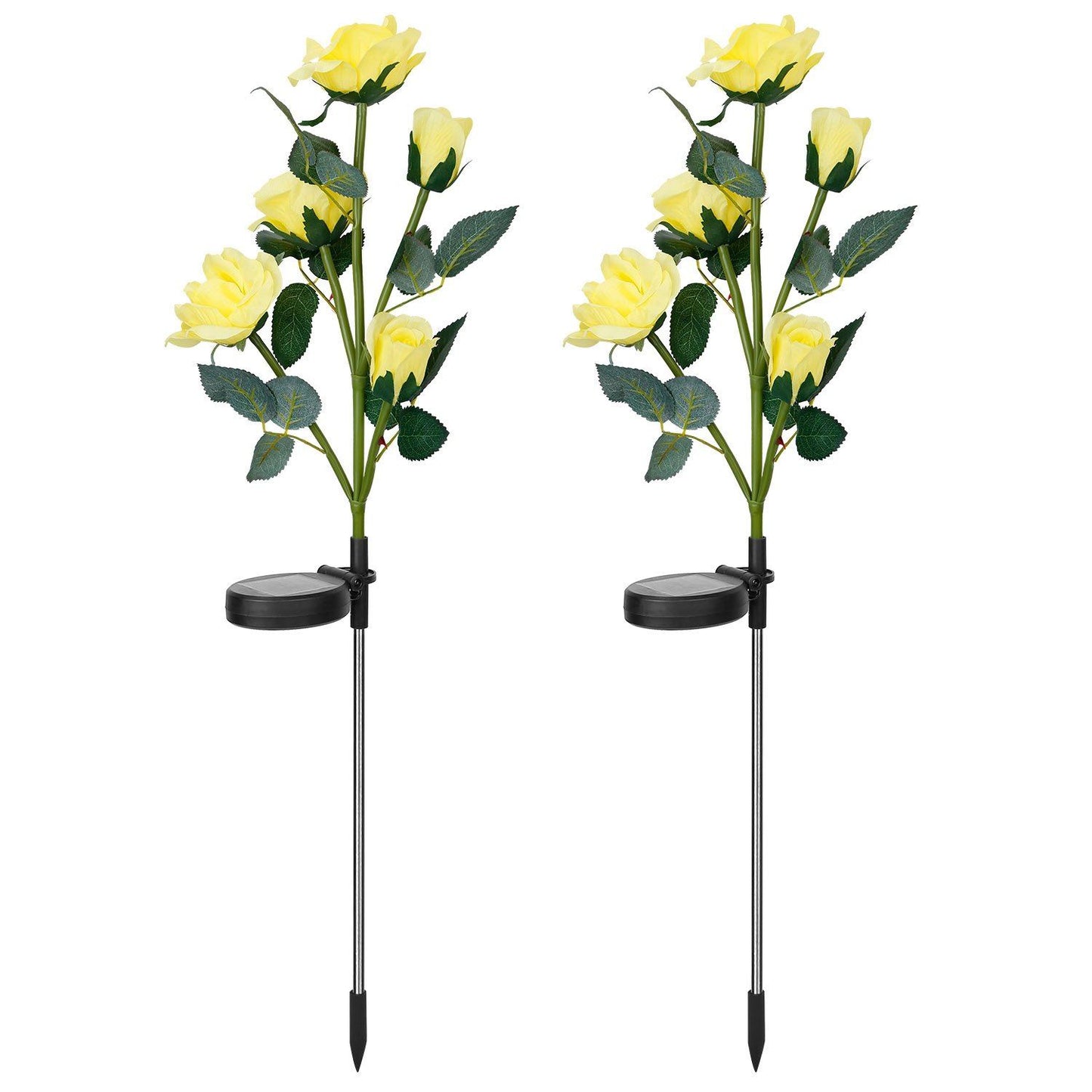 Frendorf | 2-Pack: Solarbetriebene Rosenblume LED Dekorationslampe