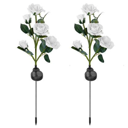 Frendorf | 2-Pack: Solarbetriebene Rosenblume LED Dekorationslampe