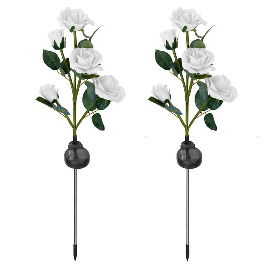 Frendorf | 2-Pack: Solarbetriebene Rosenblume LED Dekorationslampe