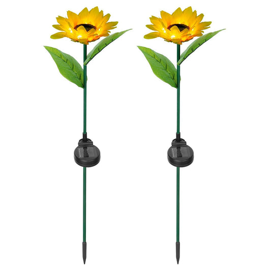 Frendorf | 2er-Pack: Solarbetriebene Sonnenblumenlichter LED Dekorative Stehlampe