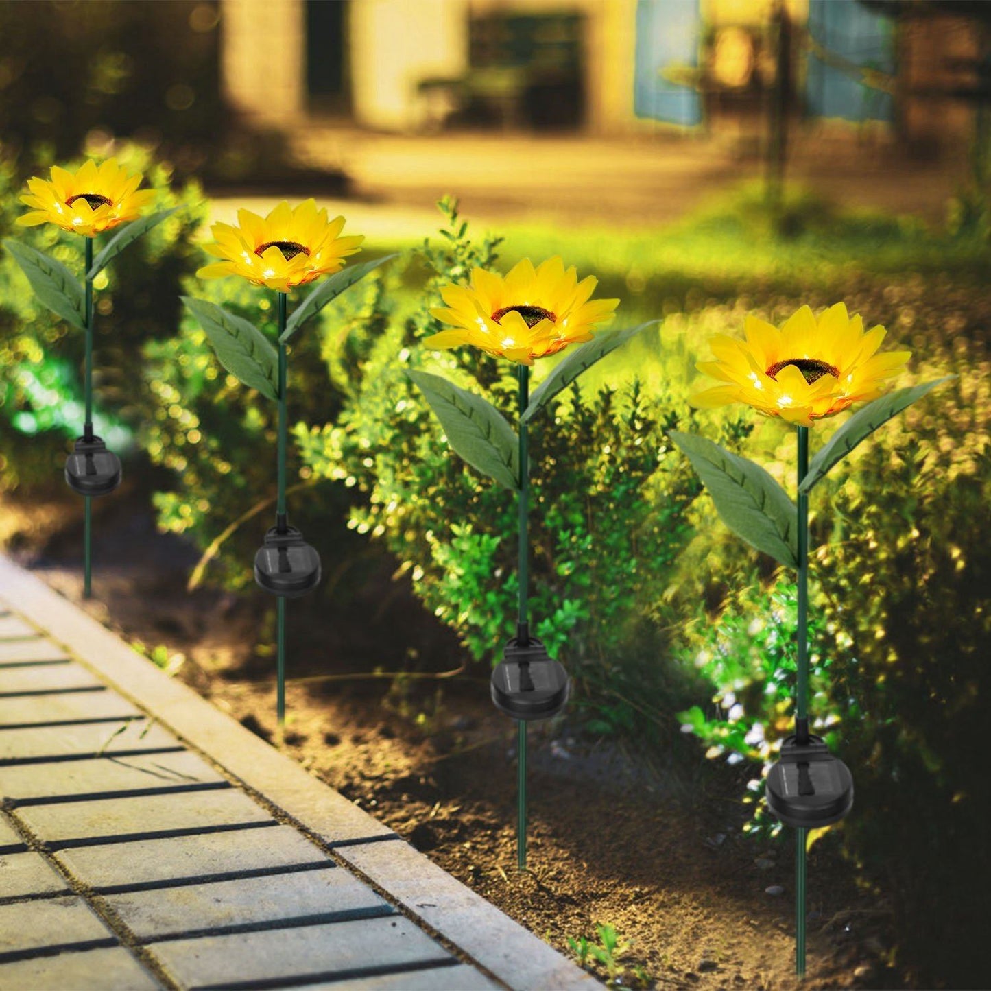Frendorf | 2er-Pack: Solarbetriebene Sonnenblumenlichter LED Dekorative Stehlampe