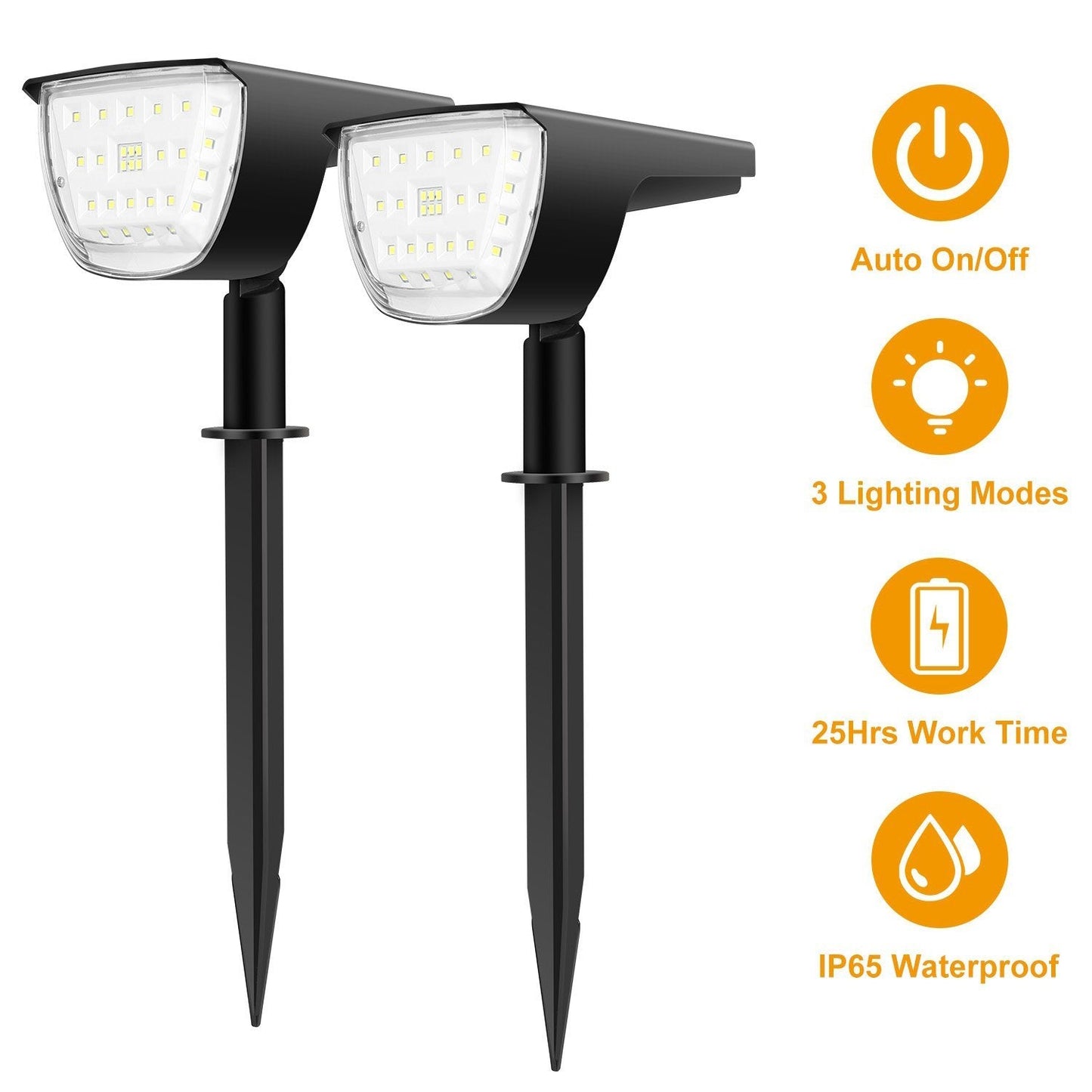 Frendorf | 2-Pack: Solarek 32 LEDs Solar Landschafts-Scheinwerfer