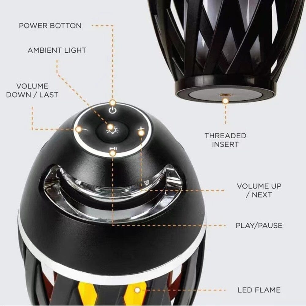 Frendorf | 2-Pack: Tiki LED-Flamme Bluetooth-Lautsprecher mit Stangen