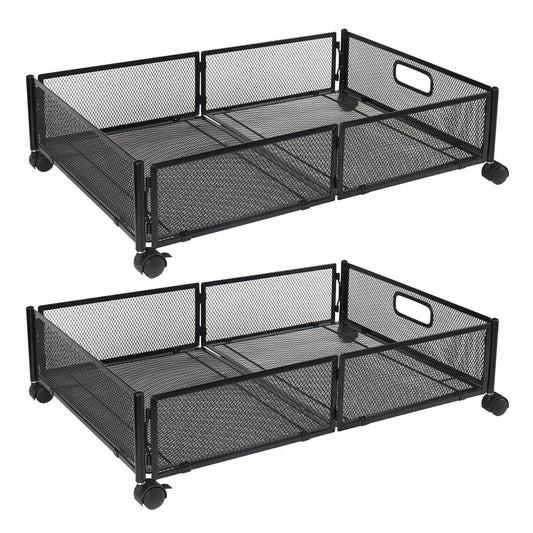 Frendorf | 2er-Pack: Unterbett Aufbewahrungsbehälter faltbar Rollcontainer