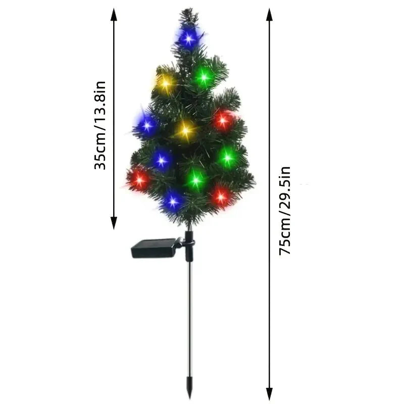 Frendorf | 2er-Pack: Wasserdichte Solar-Weihnachtsbaum-LED-Leuchte