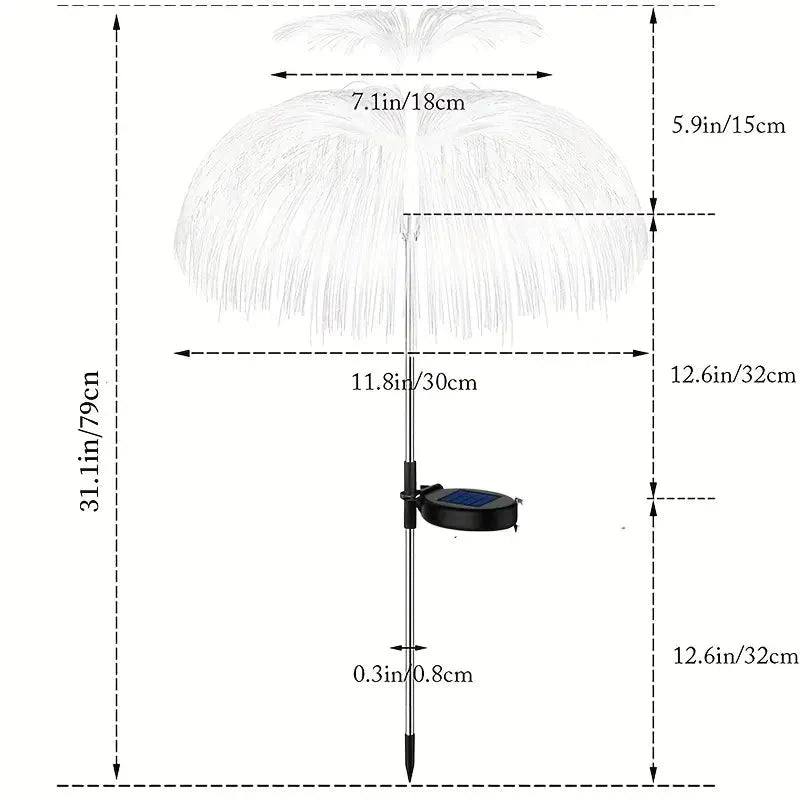 Frendorf | 2-Pack: Wasserdichtes Solar-Quallen-Fasern-Optiklicht