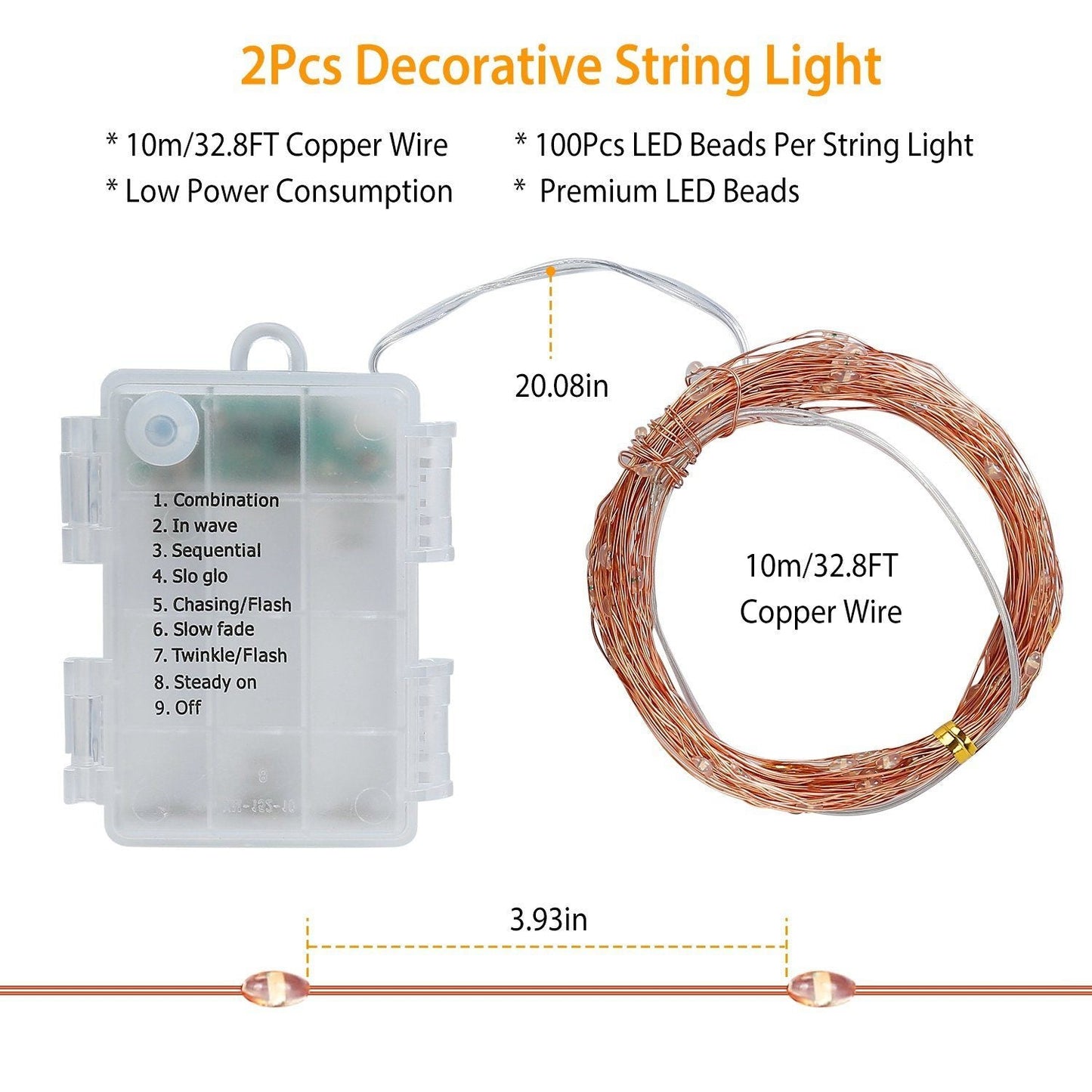 Frendorf | 2-teil: 100LED Perlen Lichterkette