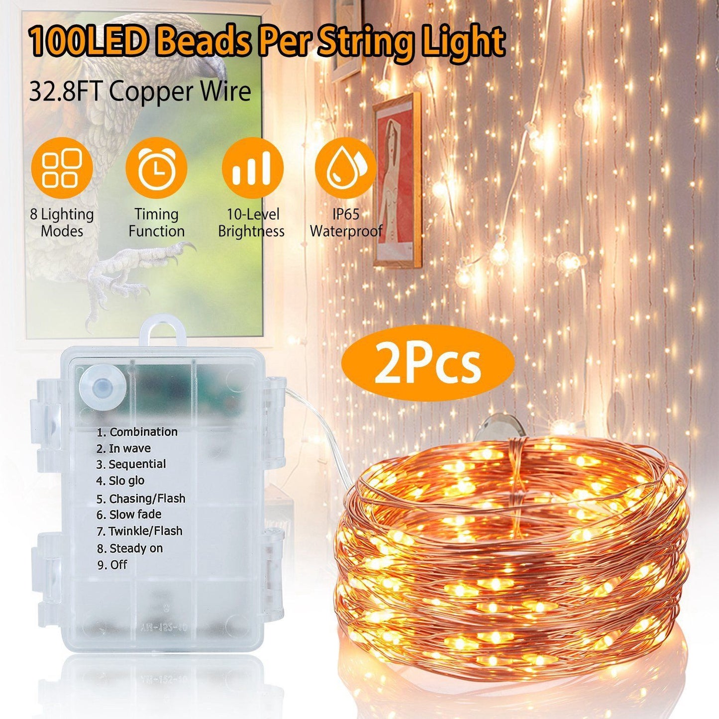 Frendorf | 2-teil: 100LED Perlen Lichterkette