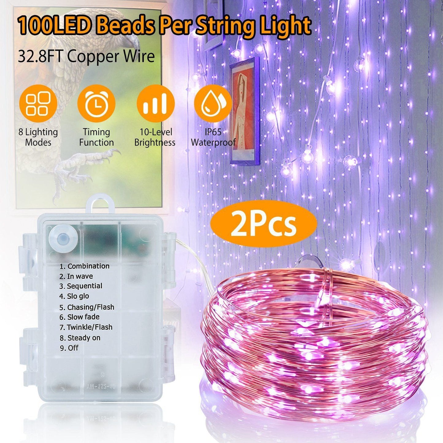 Frendorf | 2-teil: 100LED Perlen Lichterkette
